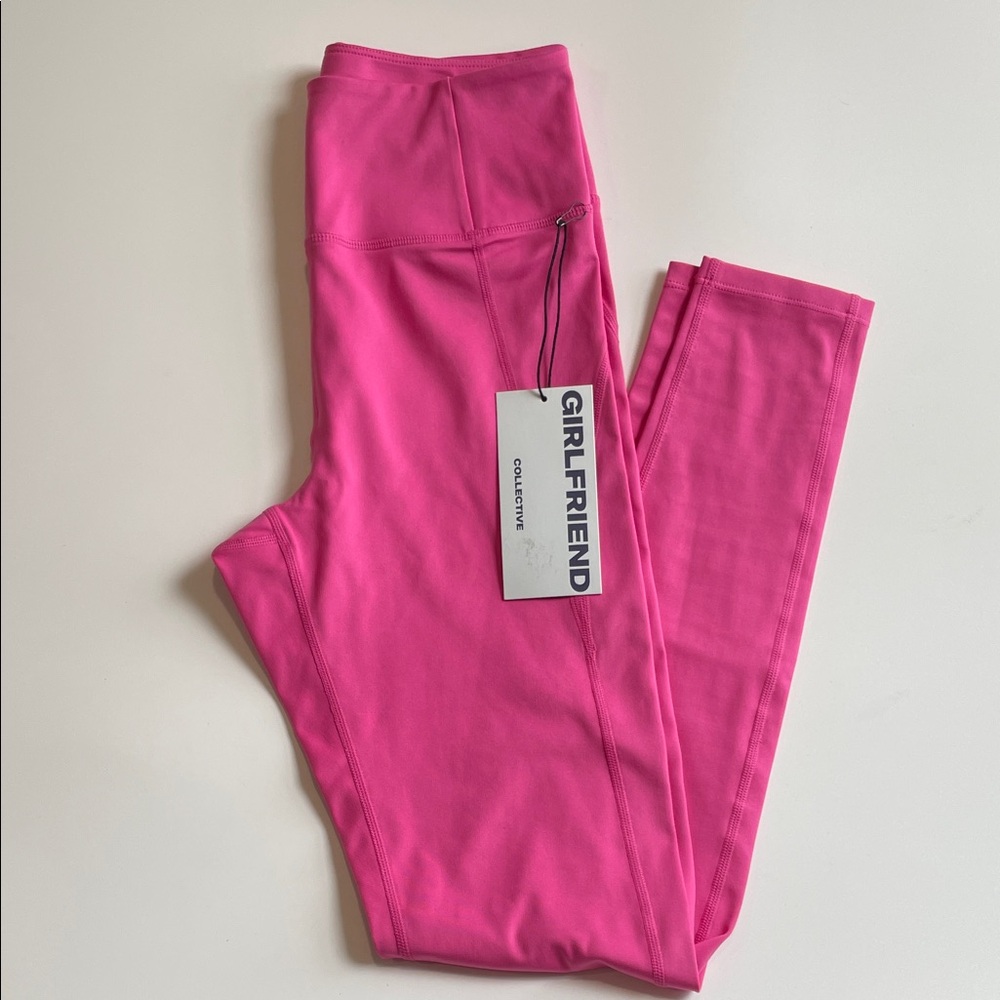 girlfriend collective hot pink Fuschia Barbie pink bubblegum pink Leggings